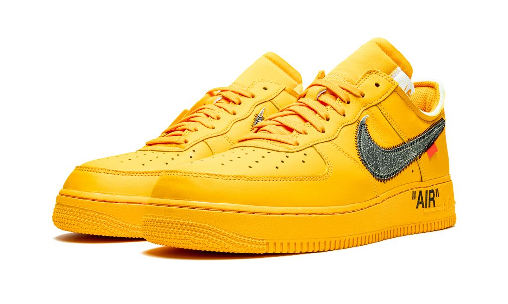 NK Air Force 1 Low Off White University Gold Metallic Silber