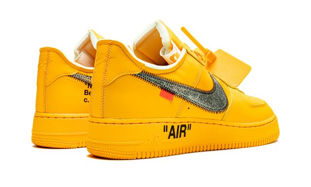 NK Air Force 1 Low Off White University Gold Metallic Silber