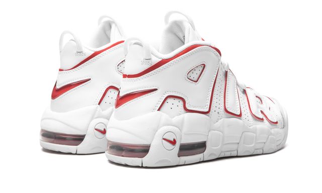 NK Air More Uptempo Weiß Varsity Roter Umriss