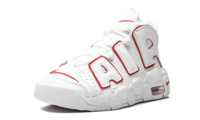NK Air More Uptempo Weiß Varsity Roter Umriss