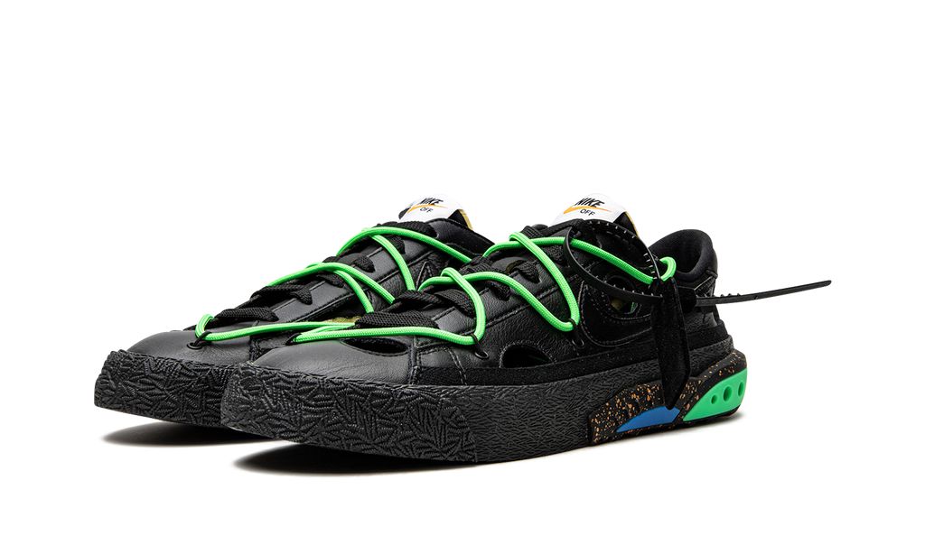 NK Blazer Low Off-White Schwarz Electro Grün