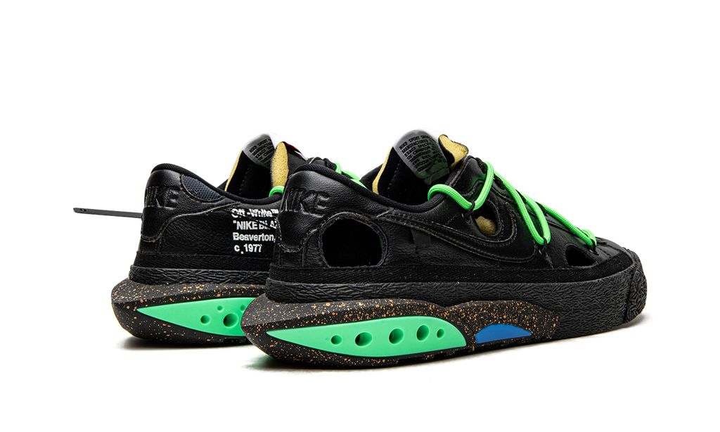 NK Blazer Low Off-White Schwarz Electro Grün