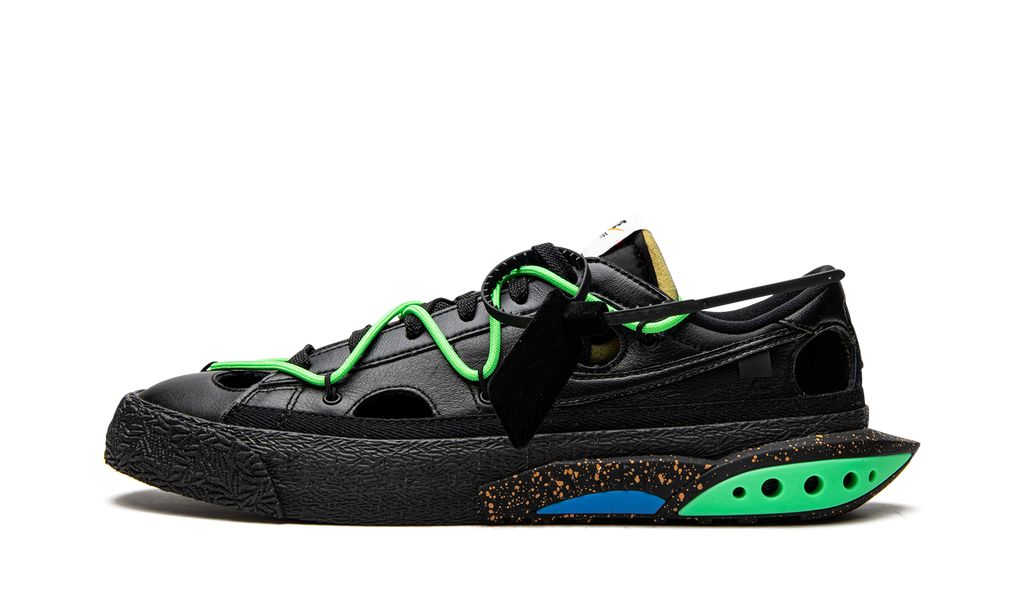 NK Blazer Low Off-White Schwarz Electro Grün