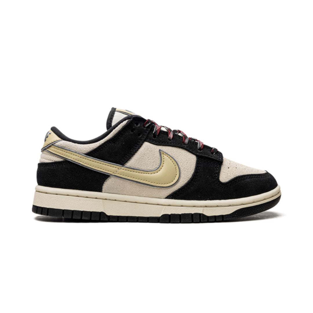 NK Dunk Low LX Schwarzes Wildleder Team Gold
