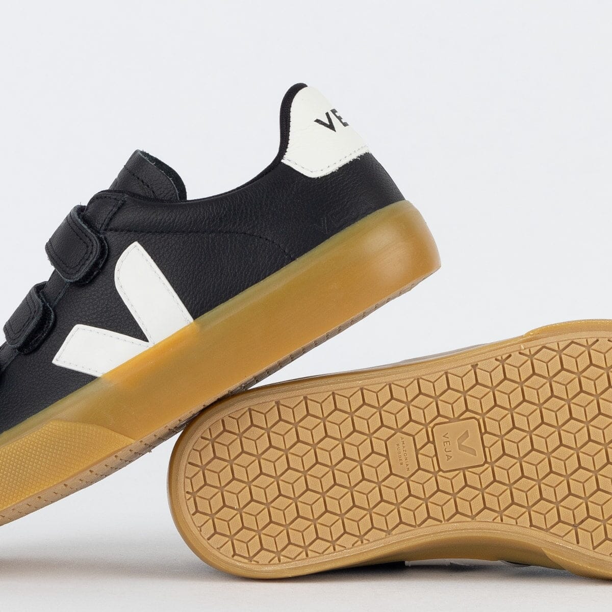V Shoes Logo Chromfreies Leder Schwarz Weiß
