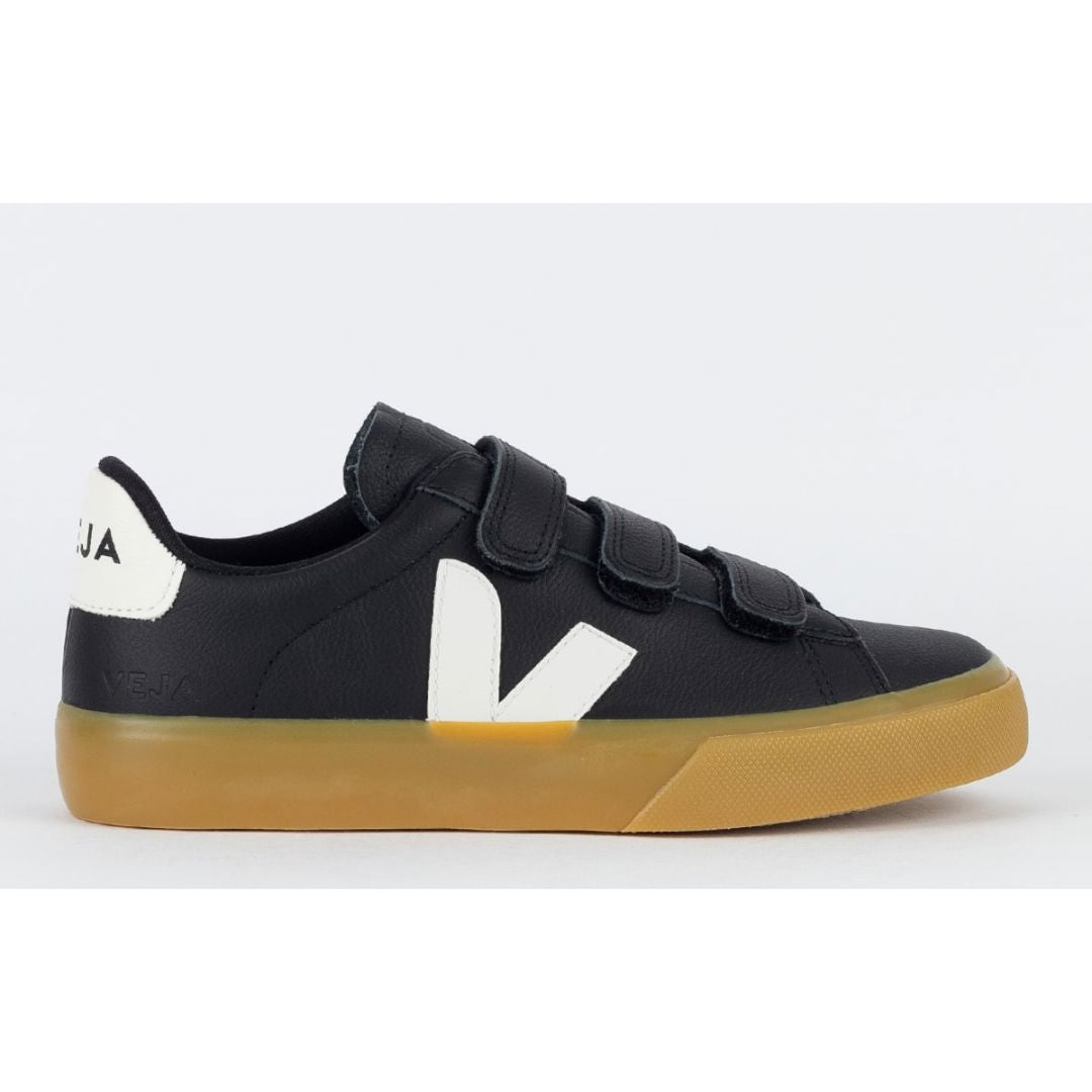 V Shoes Logo Chromfreies Leder Schwarz Weiß