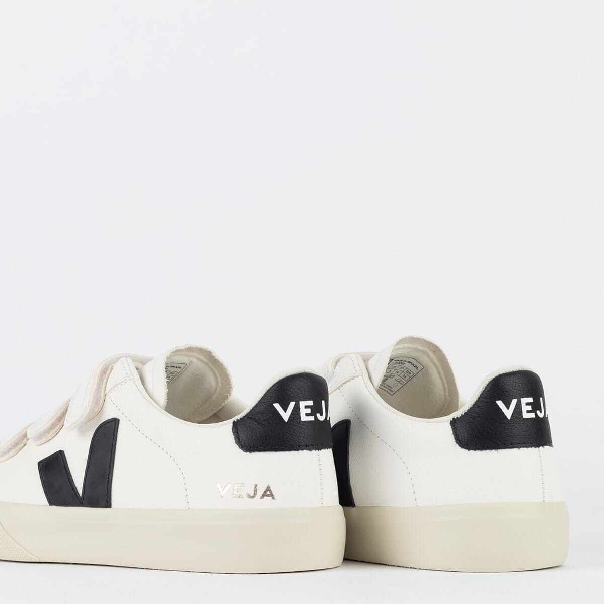 V Shoes Logo Chromfreies Leder Extra Weiß Schwarz