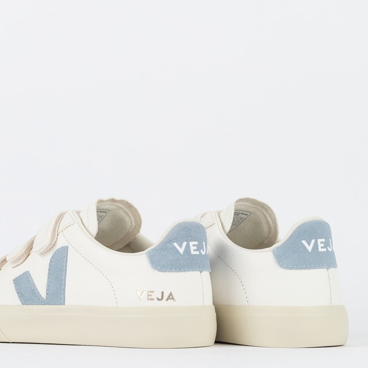 V Shoes Logo Chromfreies Leder Extra Weiß Stahl