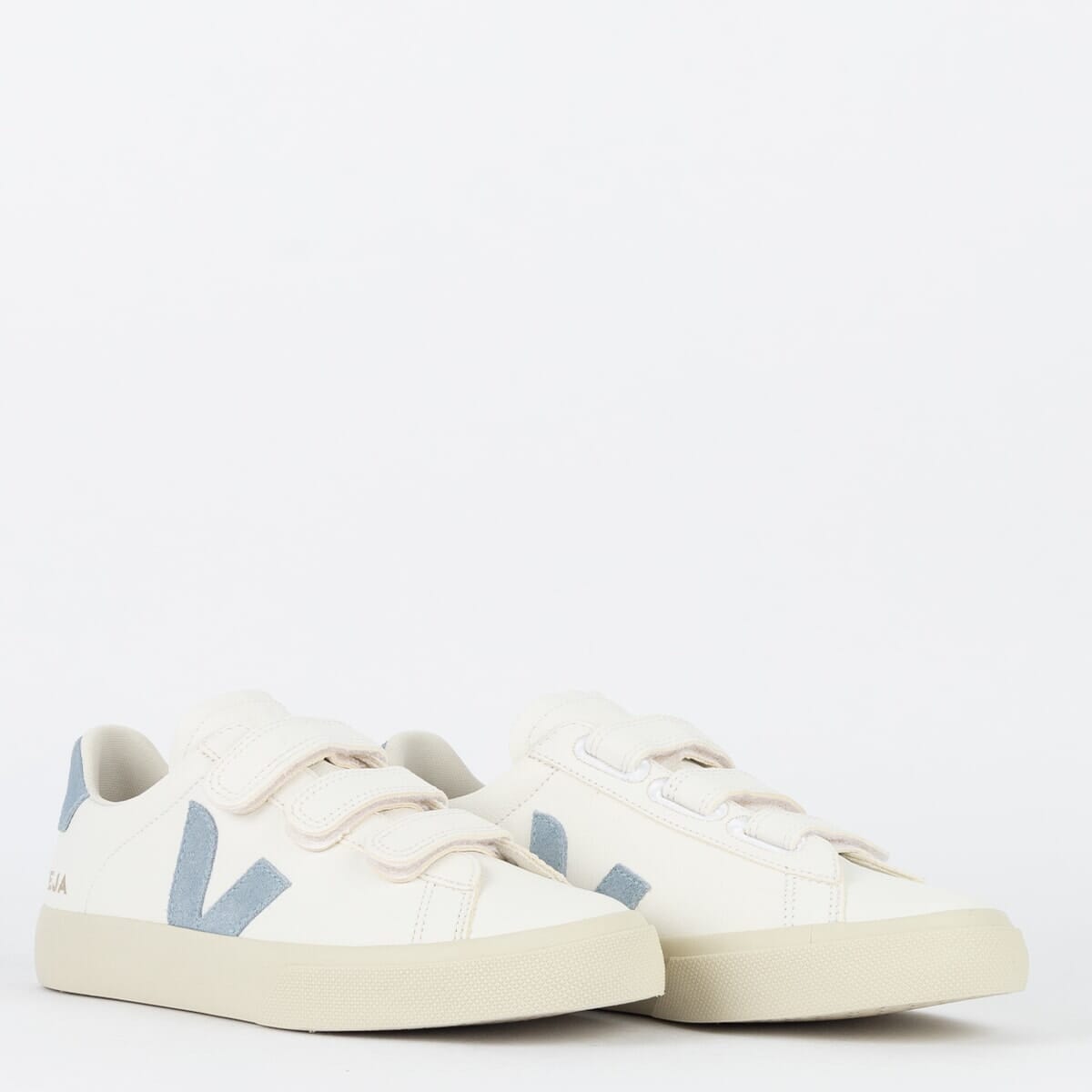 V Shoes Logo Chromfreies Leder Extra Weiß Stahl