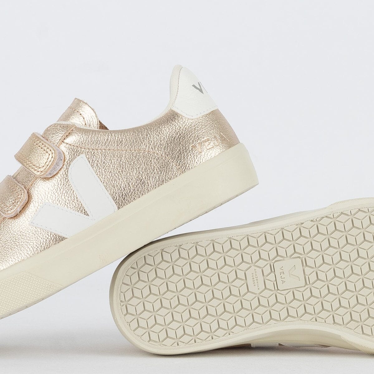 V Shoes Logo Chromfreies Leder Platine Weiß