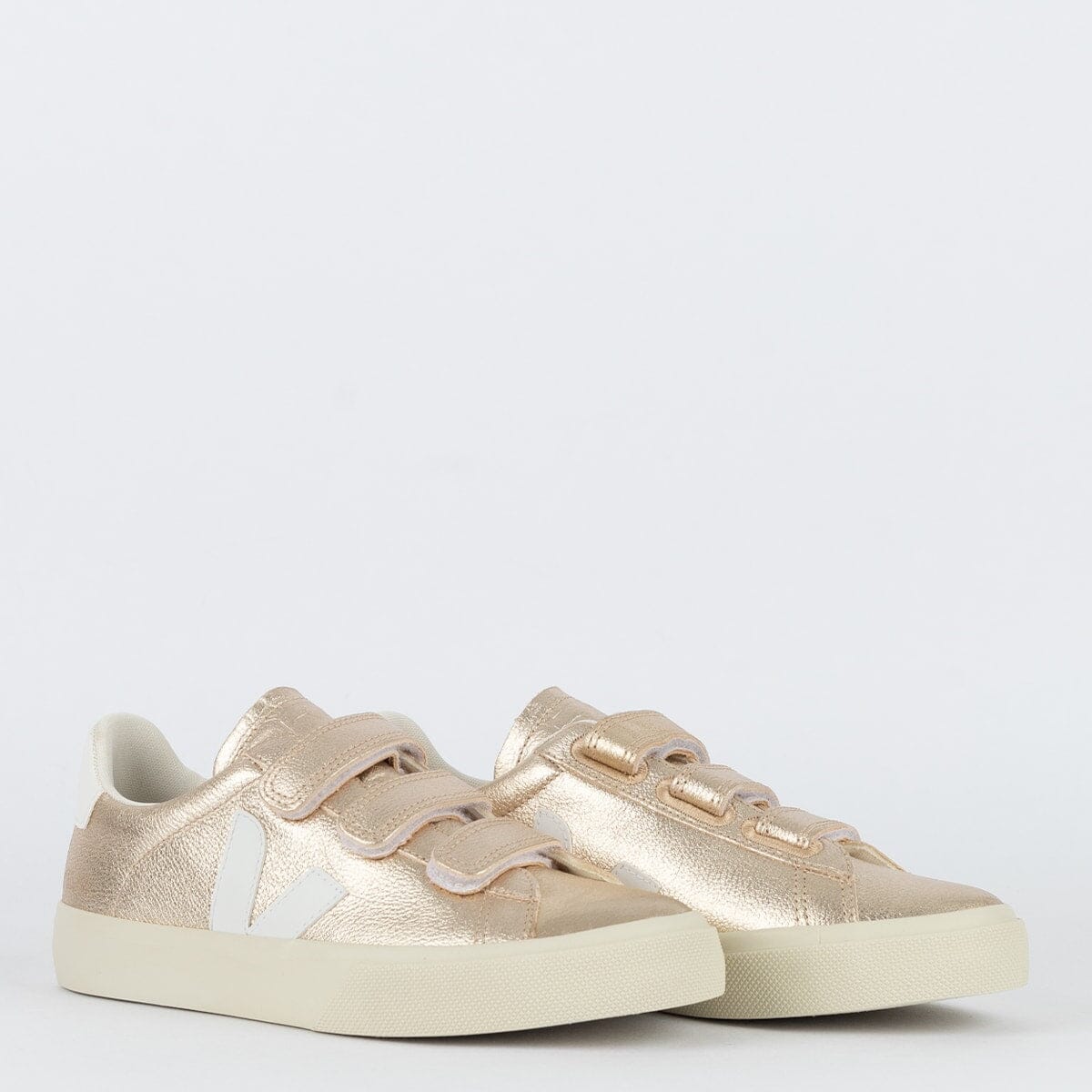 V Shoes Logo Chromfreies Leder Platine Weiß