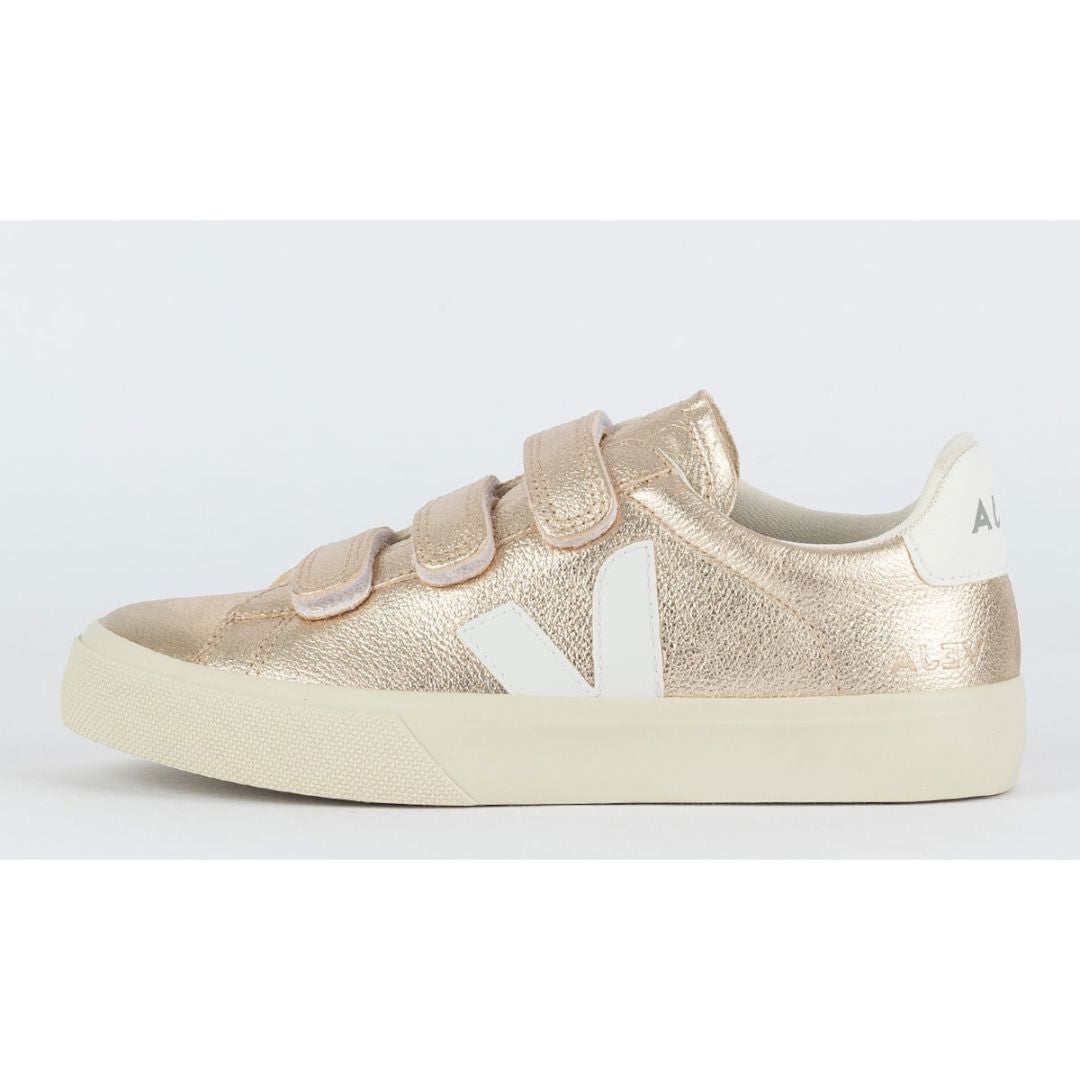 V Shoes Logo Chromfreies Leder Platine Weiß