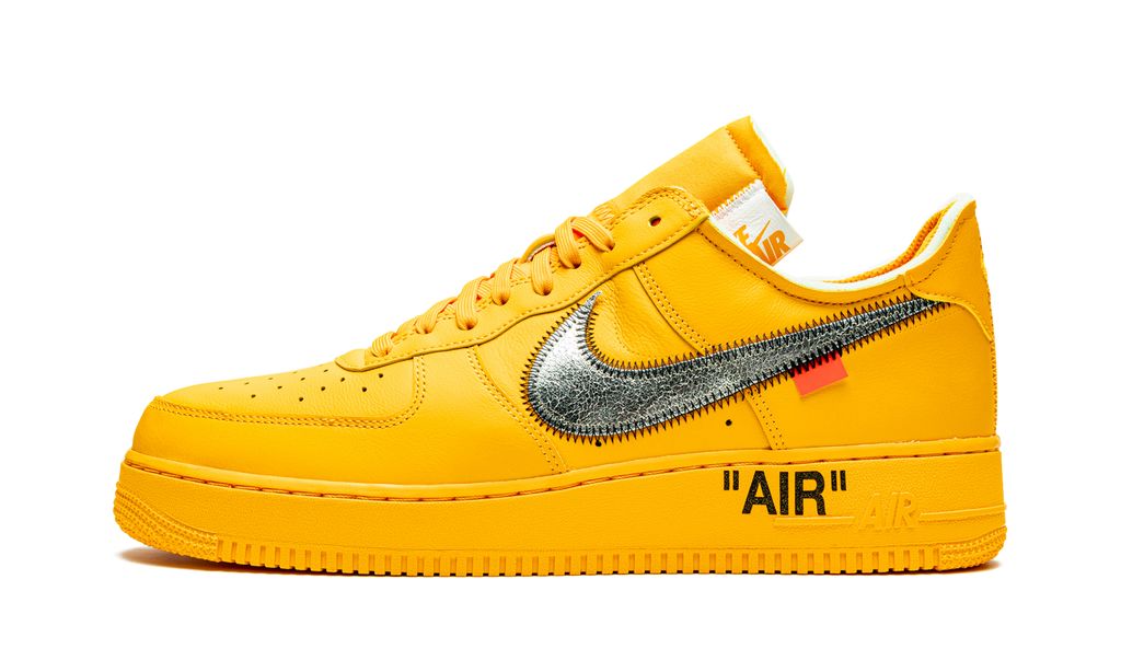 NK Air Force 1 Low Off White University Gold Metallic Silber