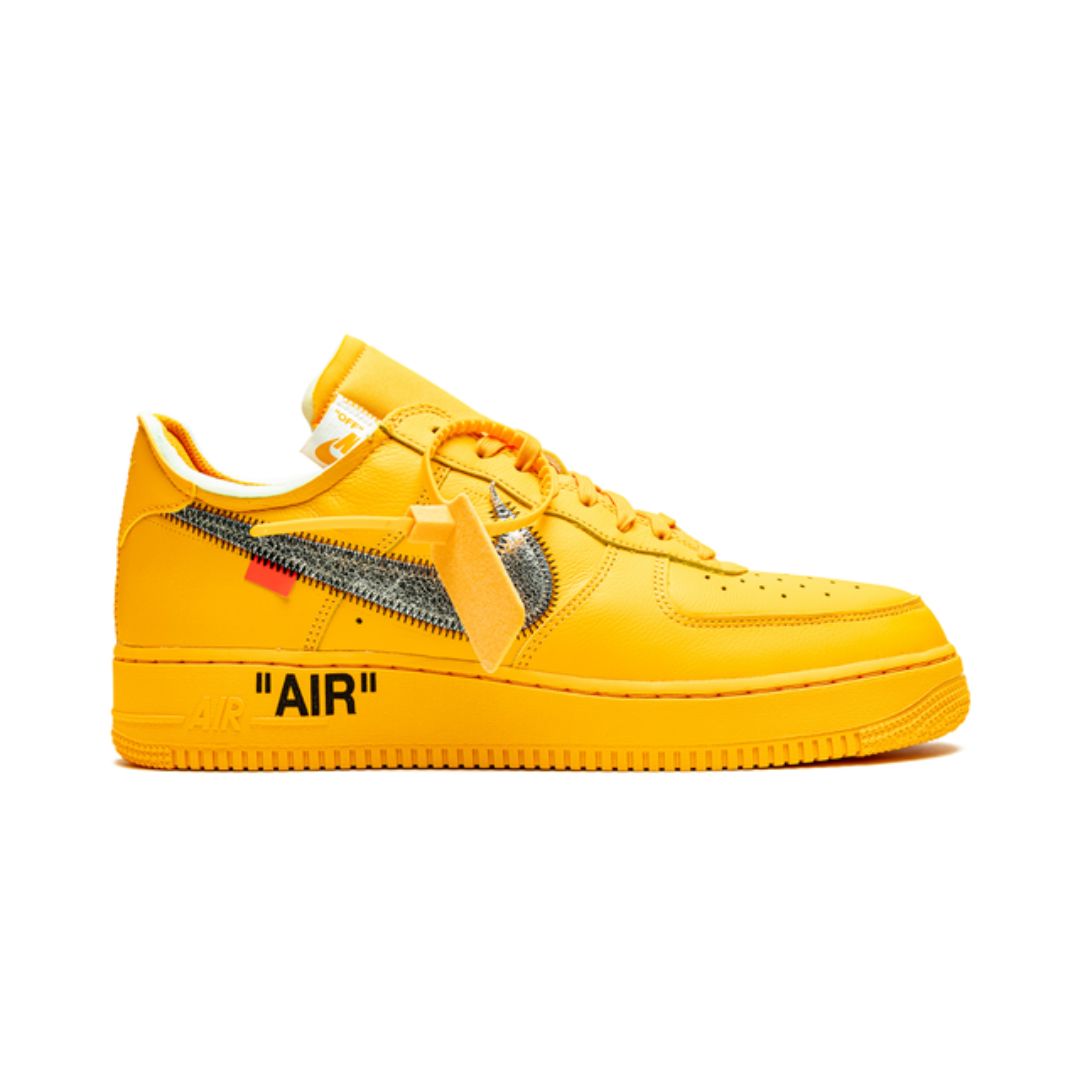 NK Air Force 1 Low Off White University Gold Metallic Silber