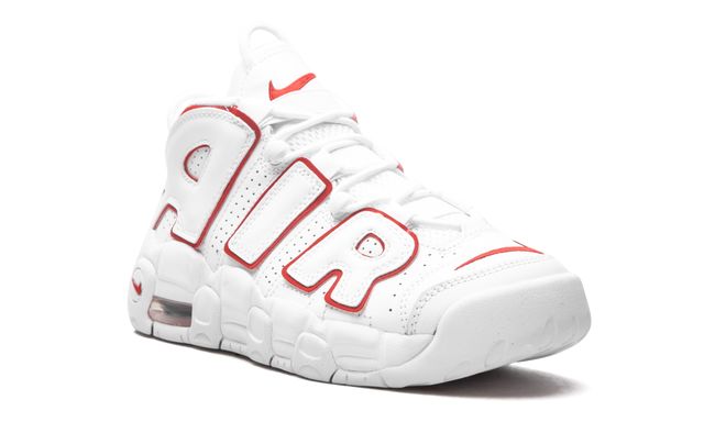 NK Air More Uptempo Weiß Varsity Roter Umriss