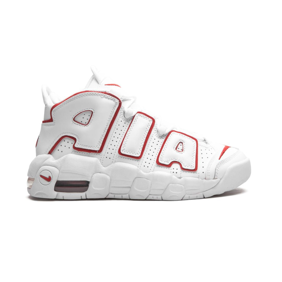 NK Air More Uptempo Weiß Varsity Roter Umriss