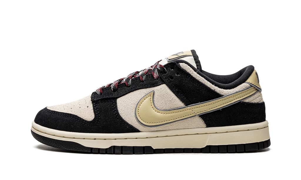 NK Dunk Low LX Schwarzes Wildleder Team Gold