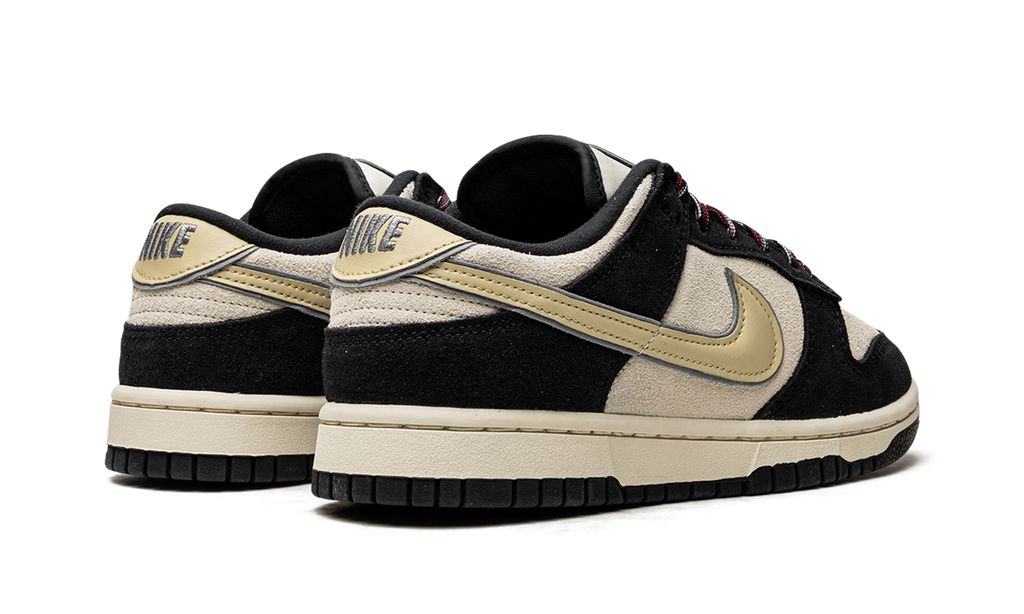 NK Dunk Low LX Schwarzes Wildleder Team Gold