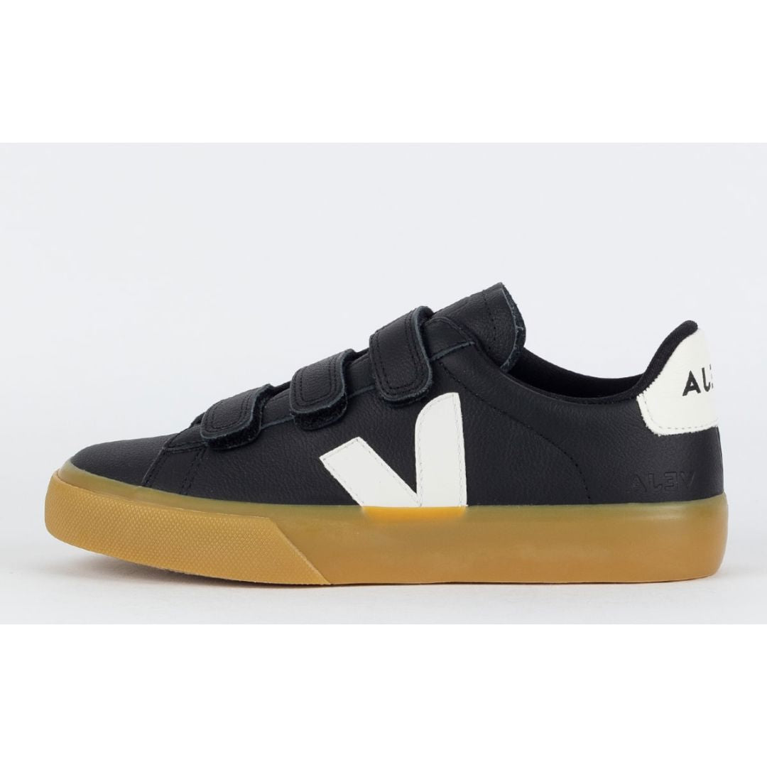 V Shoes Logo Chromfreies Leder Schwarz Weiß 
