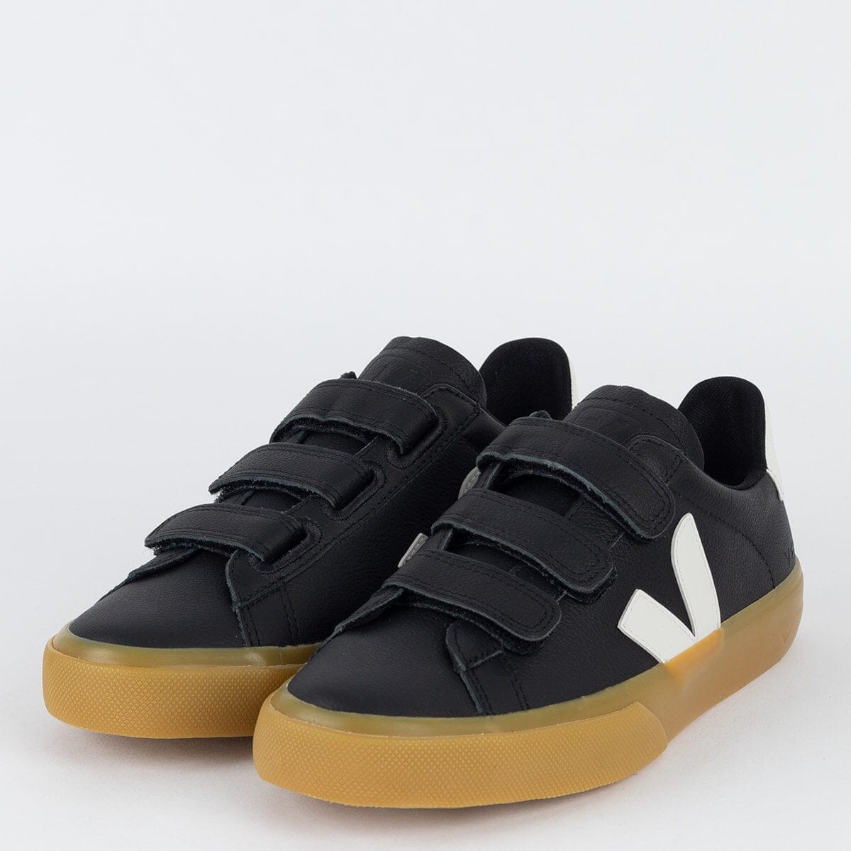 V Shoes Logo Chromfreies Leder Schwarz Weiß 