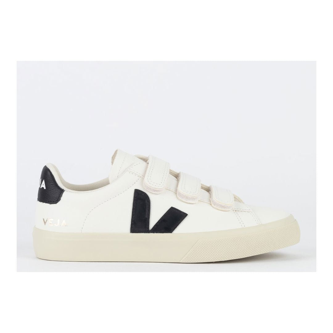 V Shoes Logo Chromfreies Leder Extra Weiß Schwarz