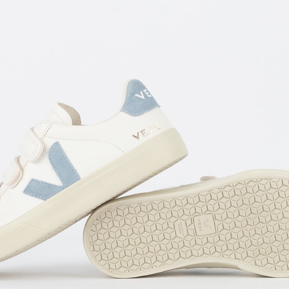 V Shoes Logo Chromfreies Leder Extra Weiß Stahl