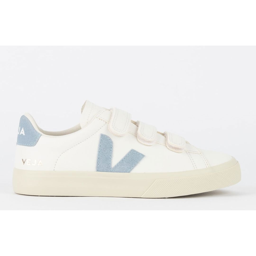 V Shoes Logo Chromfreies Leder Extra Weiß Stahl
