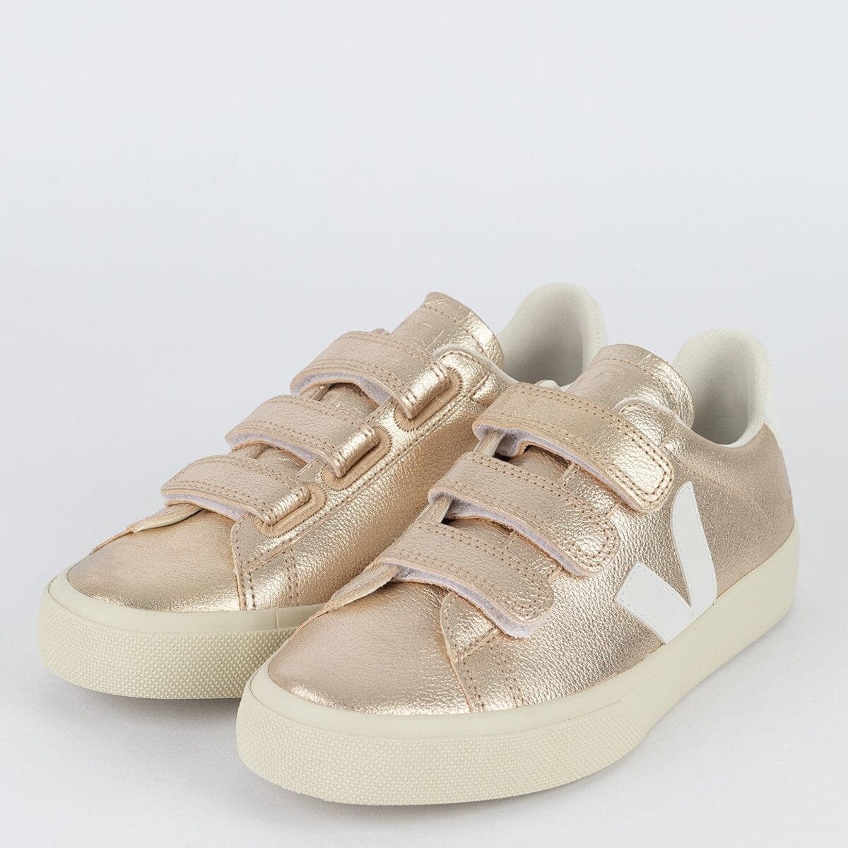 V Shoes Logo Chromfreies Leder Platine Weiß 