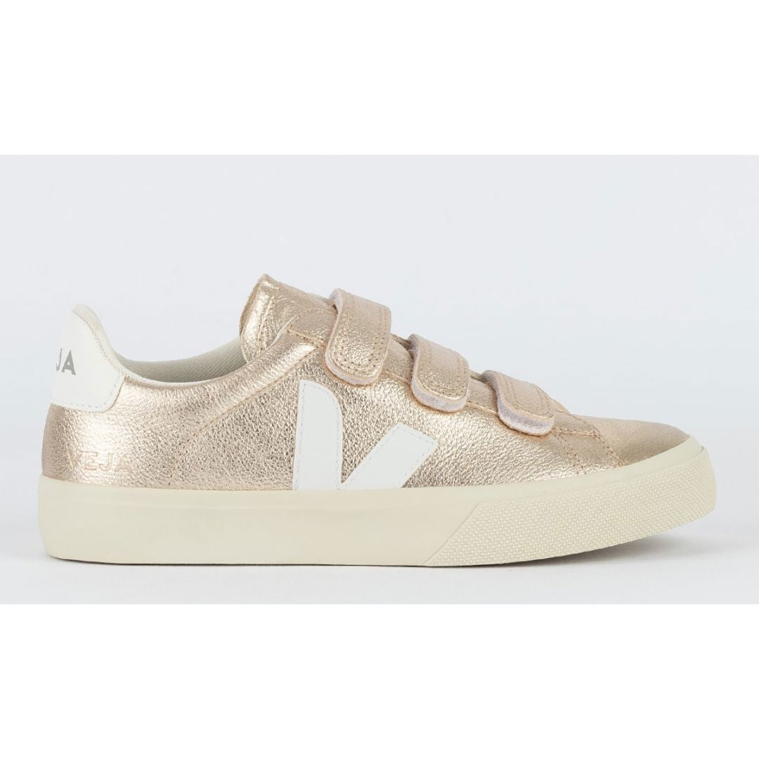 V Shoes Logo Chromfreies Leder Platine Weiß 